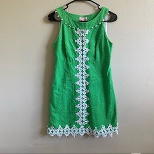 Lilly Pulitzer green dress with white detailing